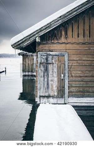 Obraz jezera Starnberg v Bavorsku Německo - Tutzing únor 2013