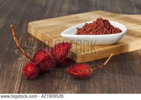 Bixa Orellana - Organic Achiote; Is A Seasoning And Food Coloring.