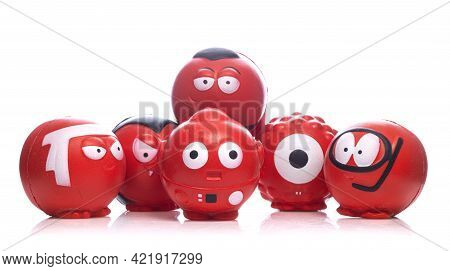 Swindon, Uk - May 27, 2021: Red Nose Day - Red Noses For The Comic Relief Fund-raising Day