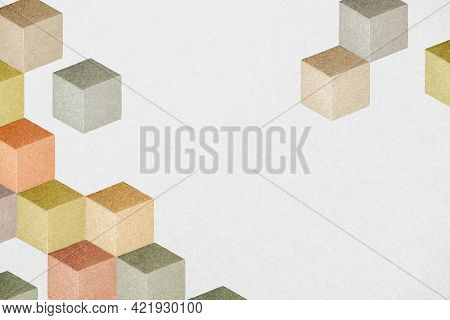 Earth tone paper craft textured cubic patterned template