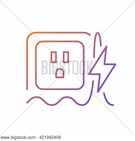 Power Surge Gradient Linear Vector Icon. Brief Overvoltage Spikes. Unexpected Electricity Flow Inter