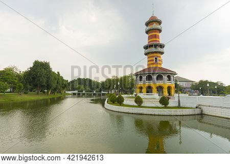 Withun Thasana  Tower In Bang Pa-in Royal Palace Or The Summer Palace In Ayutthaya Province, Thailan
