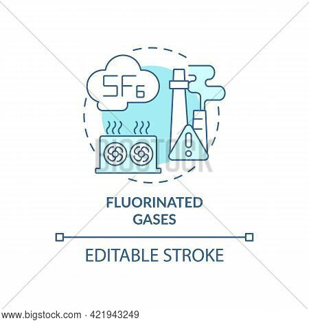 Fluorinated Gases Concept Icon. Greenhouse Gas Type Abstract Idea Thin Line Illustration. Industrial