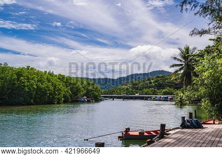 Klong Chao River On Koh Kood Island At Trat Thailand.koh Kood, Also Known As Ko Kut, Is An Island In