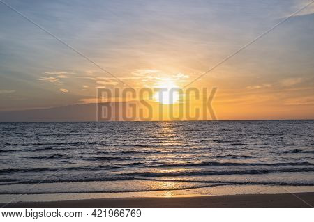 Beautiful Idyllic Seascape Sunset View On Kohkood Island In Low Season Travel.koh Kood, Also Known A