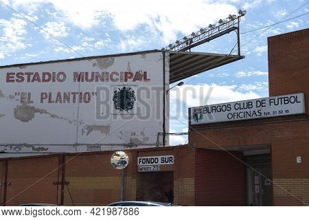 Burgos, Spain - May 24, 2021: Municipal Stadium 