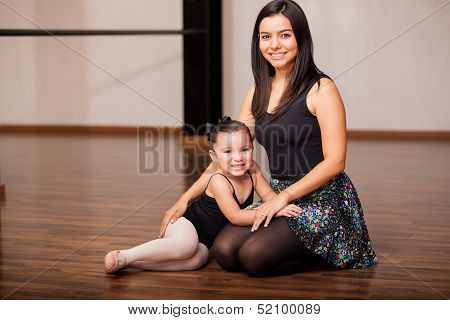 Happy dance instructor and student
