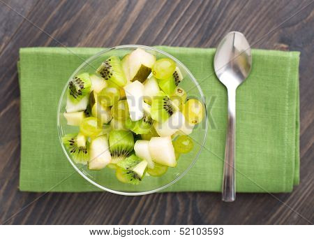 Glass bowl with fruits