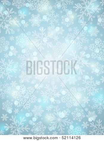 Blue Background With Snowflakes, Vector