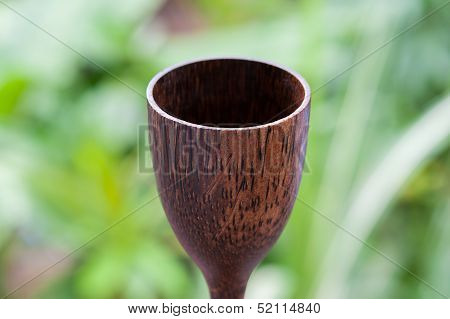 Glass wine wood