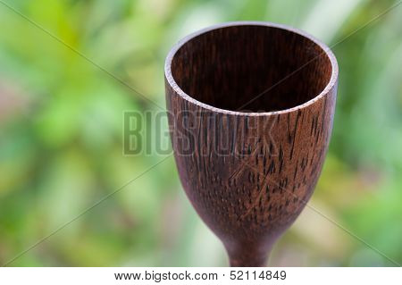 Glass wine wood