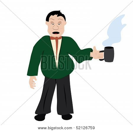 Office Worker With Cup Of Coffee