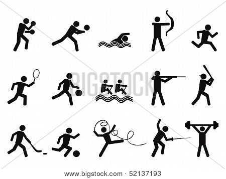 Sport People Silhouettes Icon