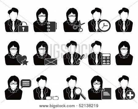 Business People With Office Tools Icon