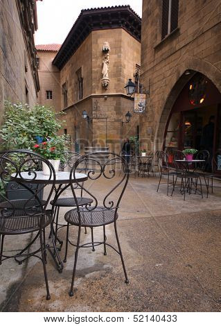BARCELONA, SPAIN - MAY 11: Poble Espanyol in Barcelona, Spain on May 11, 2013.Traditional architectural complex. It was constructed in 1929, for the Barcelona International Exhibition.