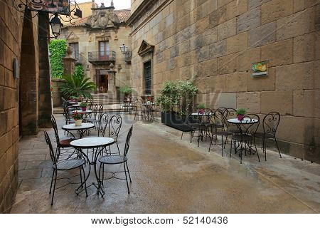 BARCELONA, SPAIN - MAY 11: Poble Espanyol in Barcelona, Spain on May 11, 2013.Traditional architectural complex. It was constructed in 1929, for the Barcelona International Exhibition.