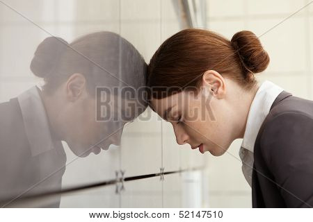 Businesswoman With Emotional Stress. Fatigue.