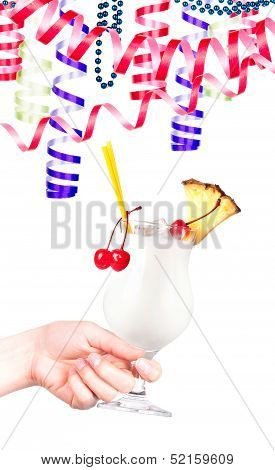 hand with alcohol cocktail