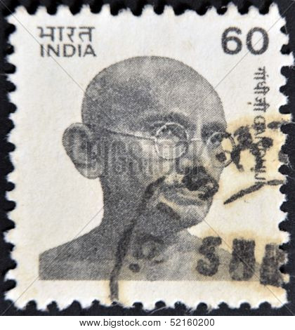 India - Circa 1976 : Postage Stamp Printed In India Showing Mohandas Karamchand Gandhi, Circa 1976