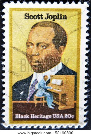 Stamp Printed In Usa Shows Scott Joplin American Composer And Pianist, Black Heritage