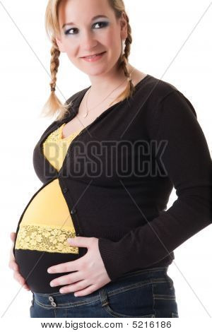 Portrait de la jeune fille enceinte