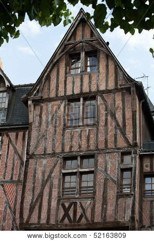 Half-timbered house in Tours Loire Valley France