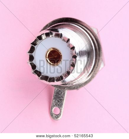 Radio Connector On Pink Background