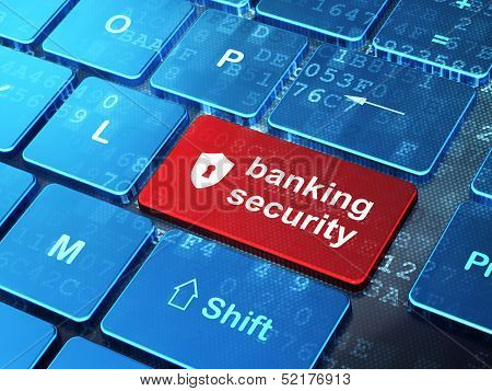 Security concept: Shield With Keyhole and Banking Security on co