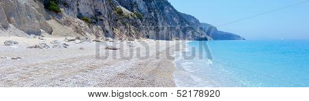White Egremni Beach (lefkada, Greece) Panorama.