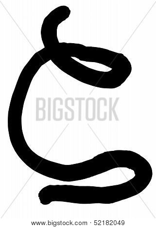 Greek Letter Zeta Hand Written In Black Ink