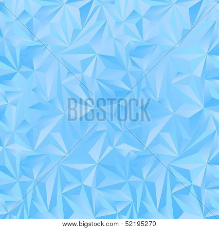 Crystal Ice Triangles Blue Background