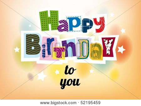 Feliz cumpleaños. Rotulación
