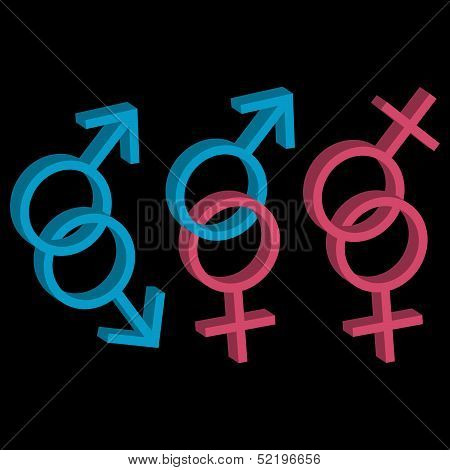 Various sexual orientations three icons