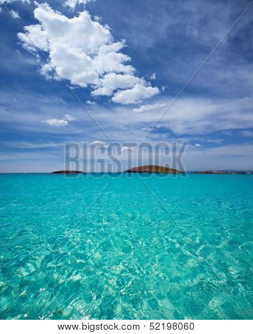 Illetes Illetas turquoise beach in Formentera Balearic Island