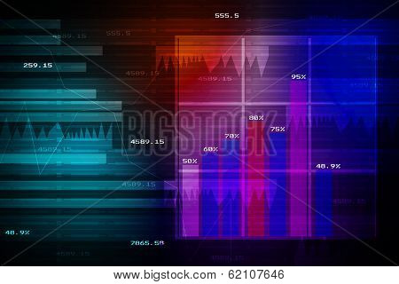 Stock Market Graph and Bar Chart