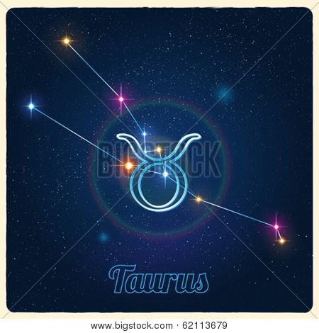 Vector constellation Taurus with the Zodiac sign