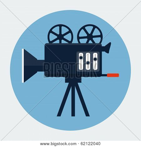 Movie camera flat icon