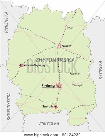 Map Of Zhytomir Oblast