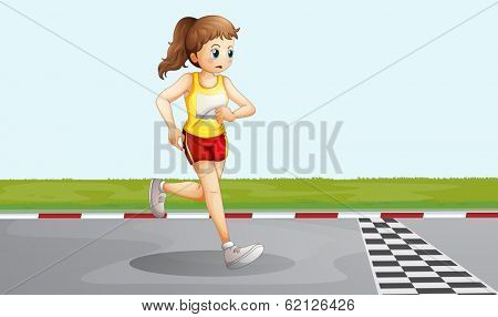 Illustration of a female racer