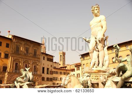 Fountain Of Neptune In Florence.