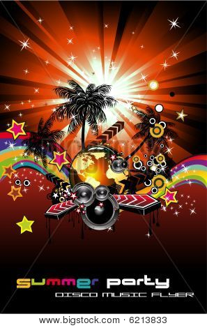 Fondo de evento de música para discoteca Flyers