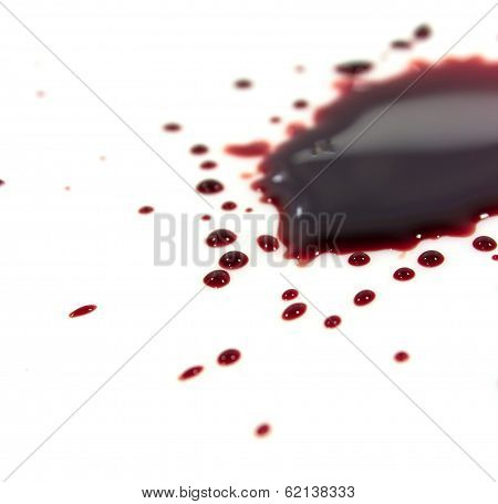 Blood Stains (puddle) Isolated On White Background.