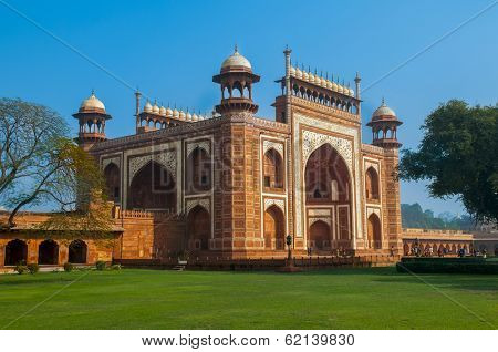 Entrance to taj mahal in Agra India
