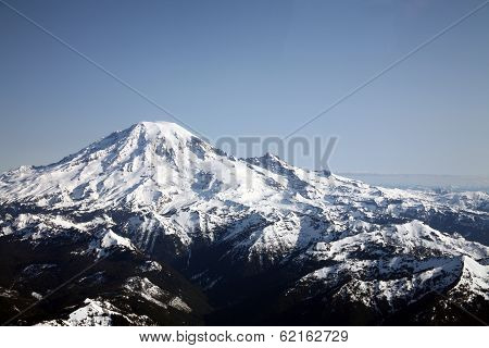 Aerial of Mt Rainier