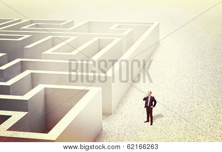 businessman look 3d abstract maze