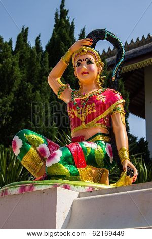 Phra Mae Thorani Statue In Thai Temple
