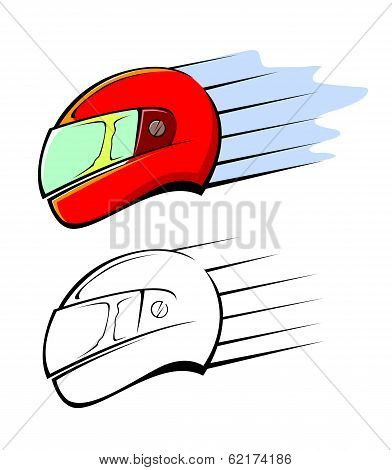 Racing Helmet Illustration