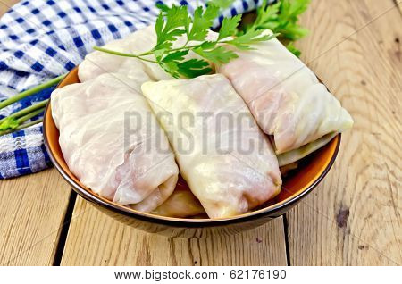 Cabbage Stuffed With Parsley On The Board