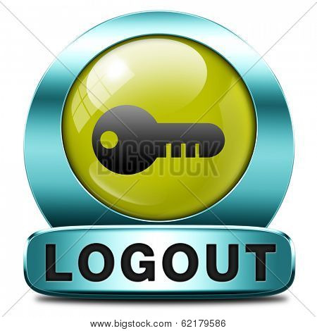logout icon or user or member logout button or banner