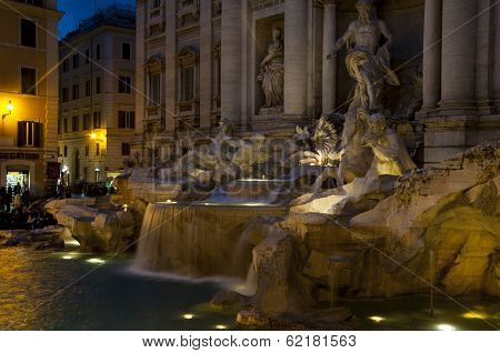 Trevi fountain at night, Rome